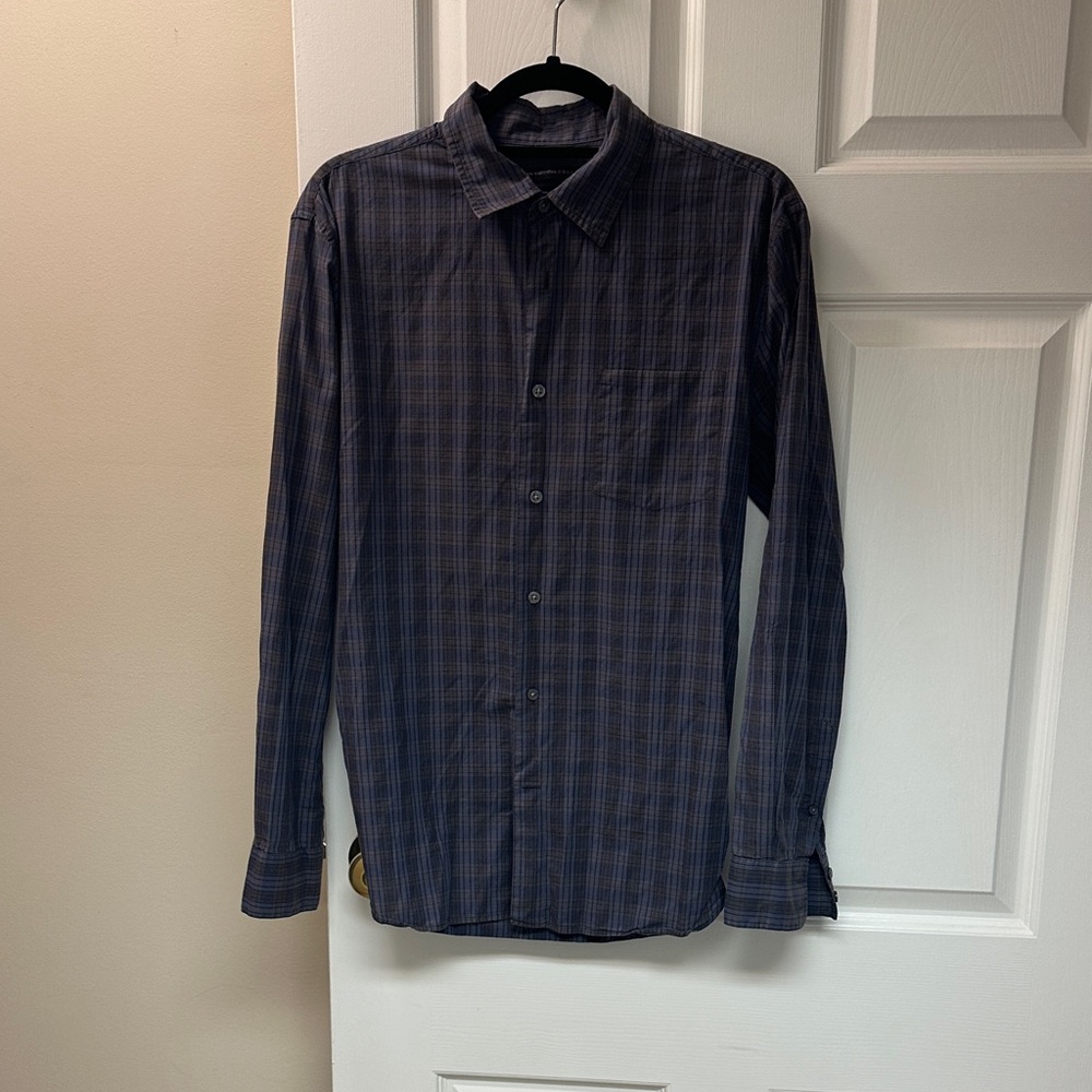 John Varvatos Dark Plaid Button-Down Shirt